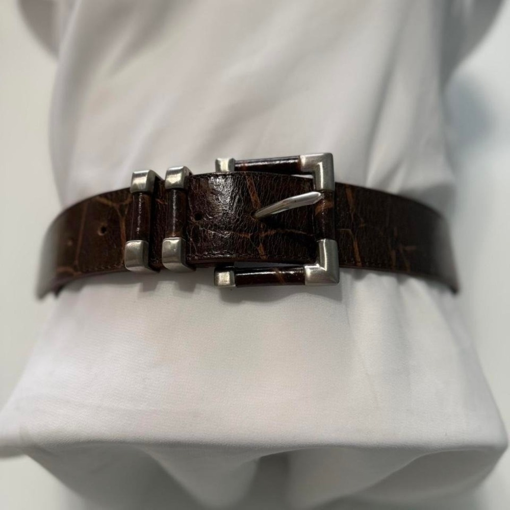 Vintage Linea Pelle genuine leather belt 33–37"
